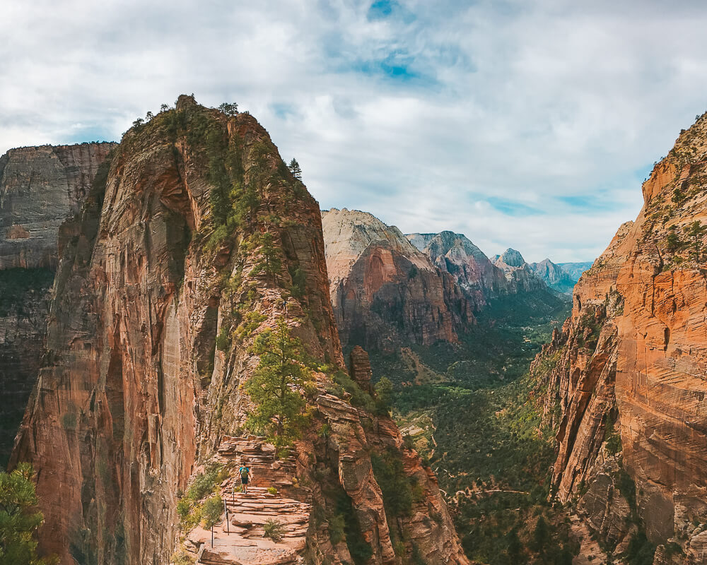 View of Angels Landing and Zion Canyon