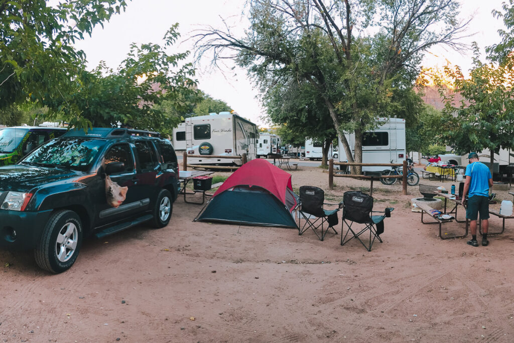 Tent camping in Zion National Park